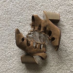 INC International Concept lace up block high heel